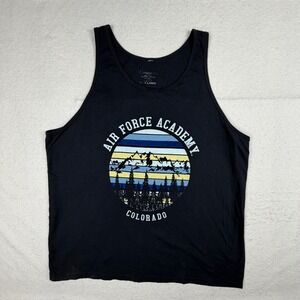 Image One Air Force Academy Colorado Tank Top Mens XL Black Mountain Graphic